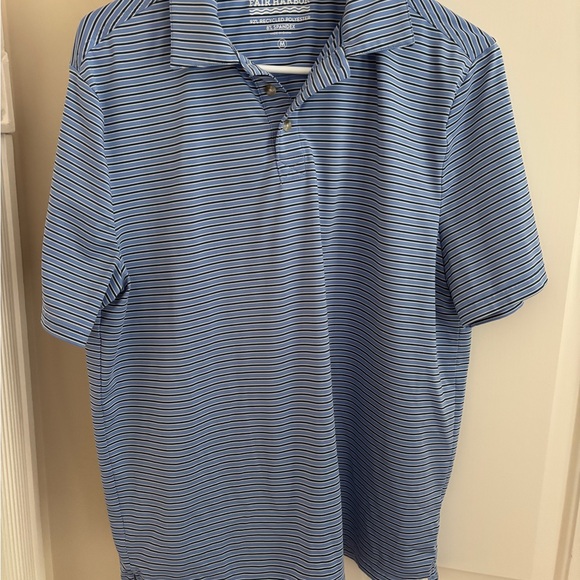 Fair Harbor Other - Fair Harbor Ozone Performance Blue Striped Men's Polo Shirt